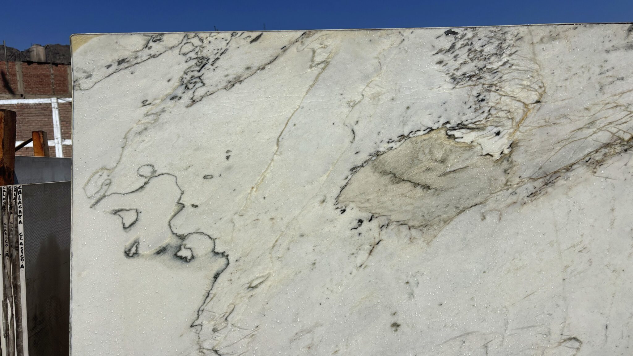 La plancha de Statuarieto de cerca