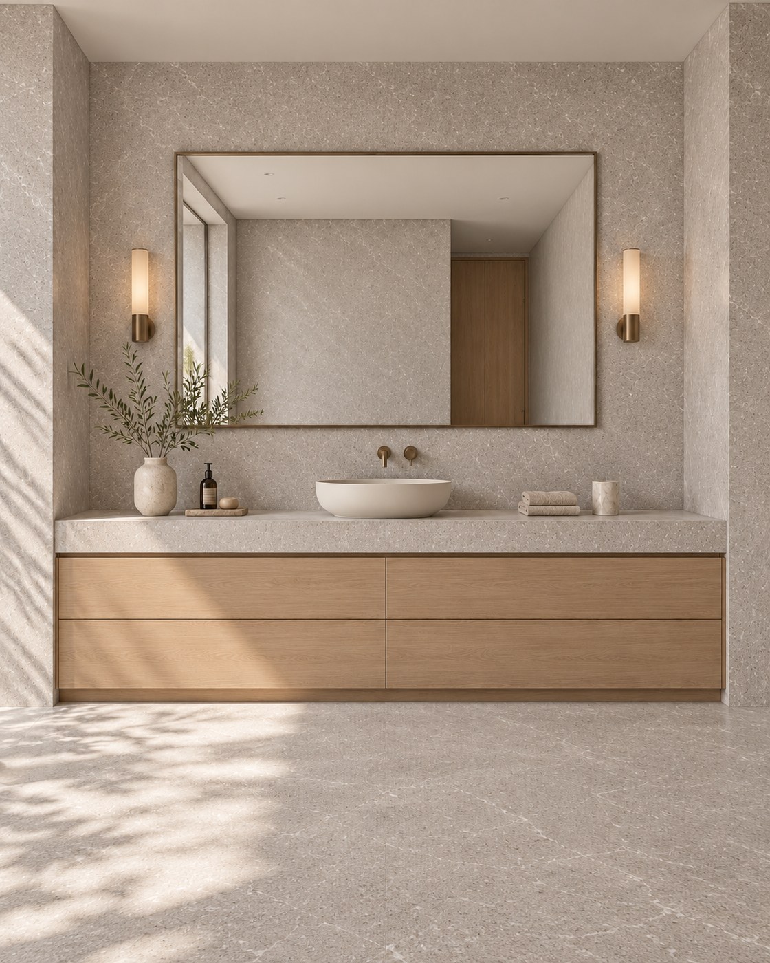 Baño con mármol LINO — Imagen referencial